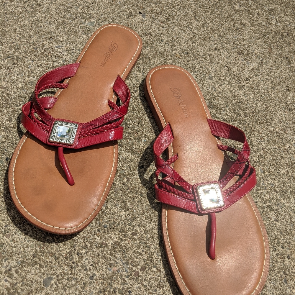 Women's Brighton Octave Red Leather Sandals Size 9